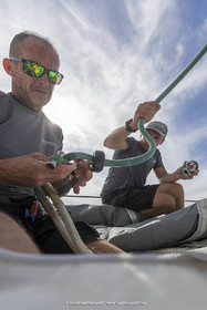 03 10 2022, Saint-Tropez (FRA,83), Voiles de Saint-Tropez 2022,  entraînement des maxis, A bord de Sipirit of Malouen X