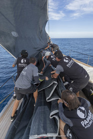03 10 2022, Saint-Tropez (FRA,83), Voiles de Saint-Tropez 2022,  entraînement des maxis, A bord de Sipirit of Malouen X