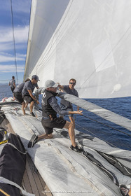 03 10 2022, Saint-Tropez (FRA,83), Voiles de Saint-Tropez 2022,  entraînement des maxis, A bord de Sipirit of Malouen X