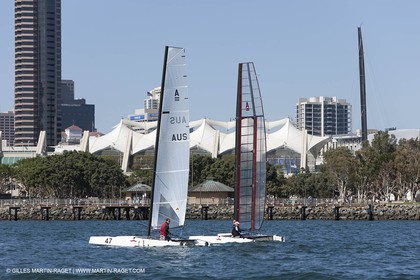 05 08 2009 - San Diego (USA,CA)-33rd America's Cup - BMW ORACLE Racing - Rig testings rigs with A cats