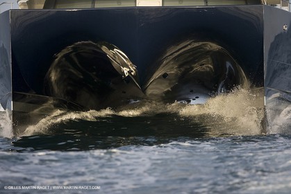 11 06 2007 - Valencia (Spain) - Bradley, super yacht catamaran dessiné par Gilles Vaton et construit par H2X à la Ciotat (France)