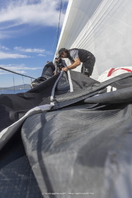 03 10 2022, Saint-Tropez (FRA,83), Voiles de Saint-Tropez 2022,  entraînement des maxis, A bord de Sipirit of Malouen X