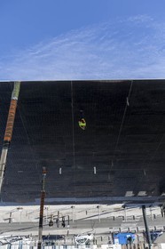 04 02 2013 - Marseille (FRA,13) - Renovation du Quai de la Fraternité (Vieux Port), pose de l'ombrière
