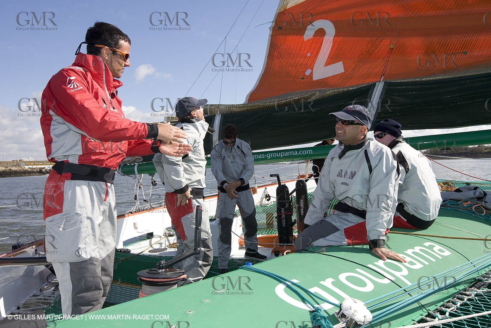 07 04 2008 - Lorient (FRA,56) - 33rd America's Cup - BMW ORACLE Racing - Training session in Lorient with Groupama Team