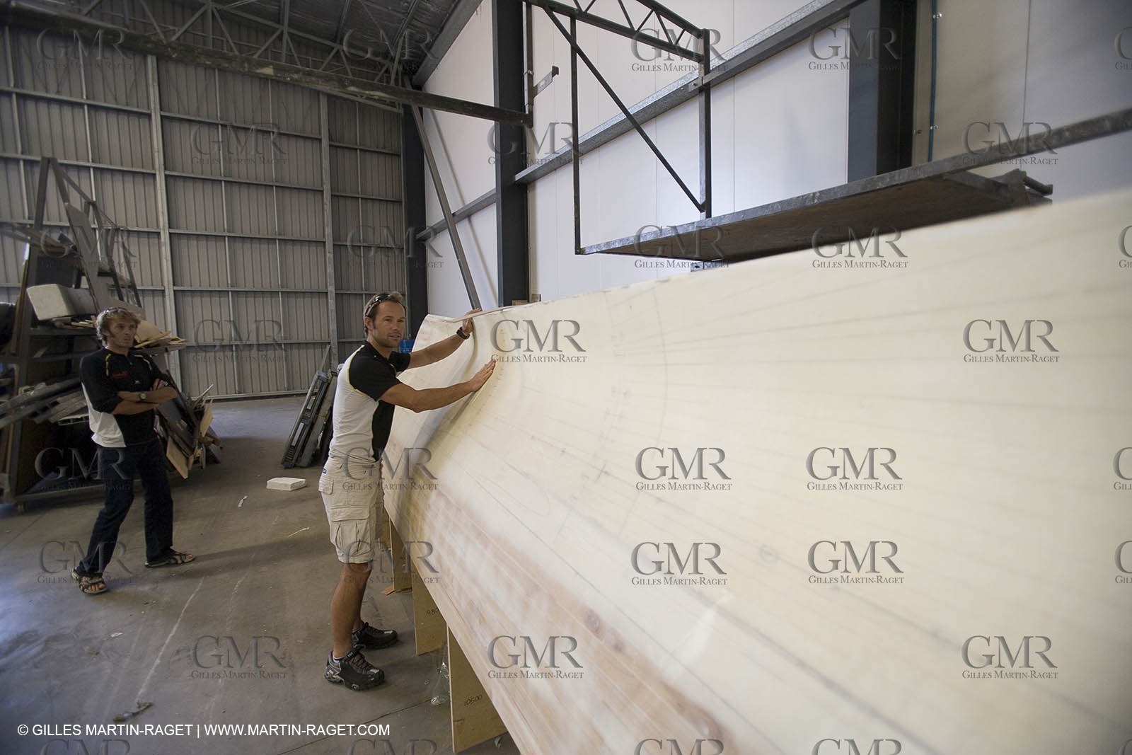 Sydney, Australia, Thomas Coville trimaran Sodebo building at Boat Speed
