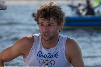 14 08 2016, Rio de Janeiro (BRA), 2016 Olympic Games, Sailing, RSX Men Medal race, Pierre Le Coq (FRA), bronze medalist
