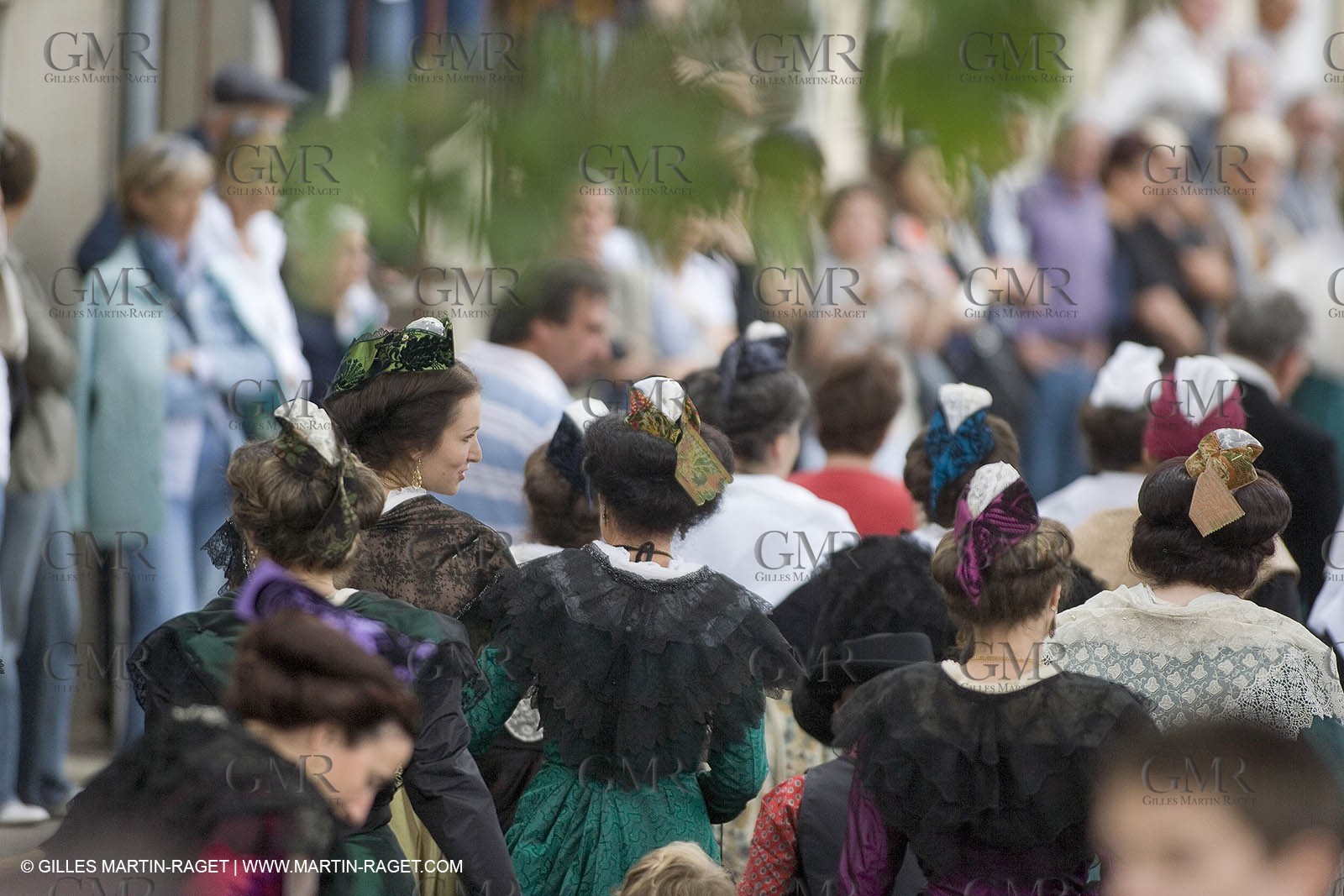 Arlésiennes in costume - Gardians (cow-boys) celebration - Arles