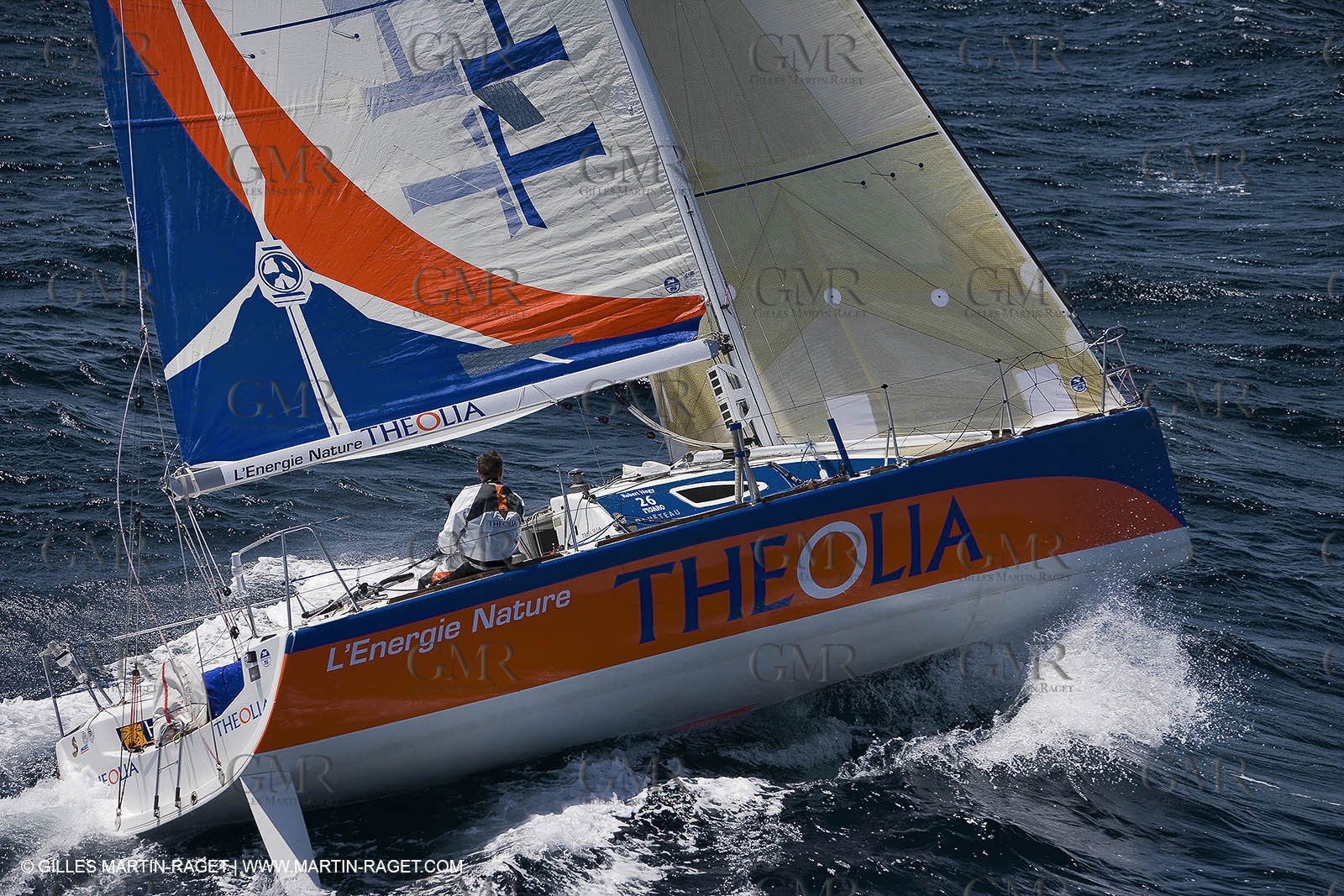 06-26-2007 - FIGARO II - THEOLIA - Skipper : Robert Nagy - Training off Marseille (south France) with strong wind conditions