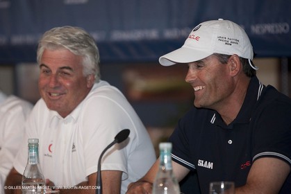 29 01 2009 - Auckland (NZL) - Louis Vuitton Pacific Series - Opening Press Conference at the Royal New Zealand Yacht Squadron - Brad Butterworth (Alinghi) - Russell Coutts (BMW ORACLE)