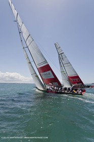 23 01 2009 - Auckland (NZL) -  Louis Vuitton Pacific Series - BMW ORACLE Racing-Tuning up onboard Emirates Team New Zealand yacht