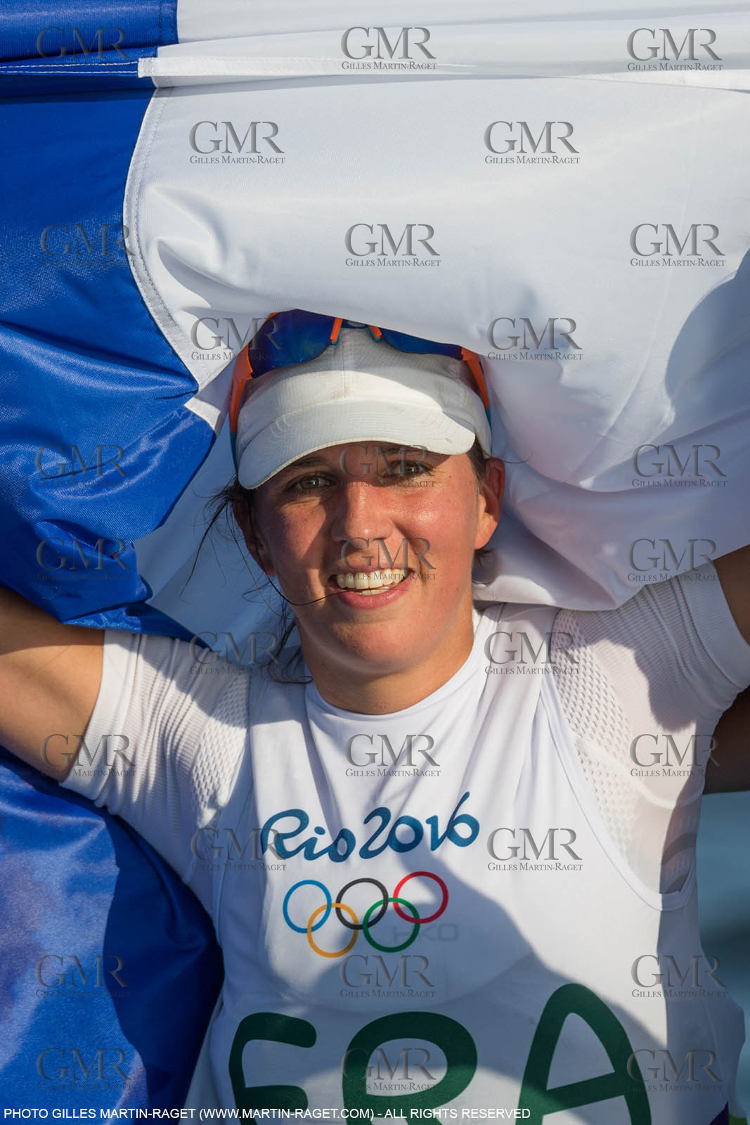 14 08 2016, Rio de Janeiro (BRA), 2016 Olympic Games, Sailing, RSX Women medal race, Charline Picon, gold medalist and her coach Cédric Leroy