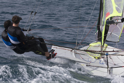 04 03 2016, Marseille (FRA,13), Olympic Sailing, 49er, french representatives Julien D'Ortoli Noë Delpech training