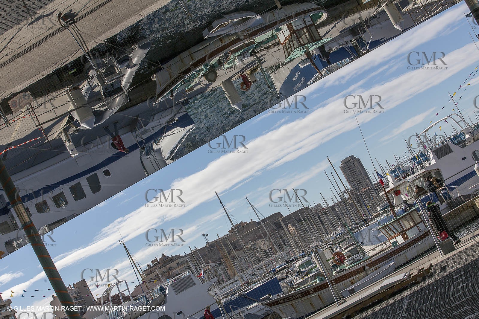 04 02 2013 - Marseille (FRA,13) - Vieux Port (historical port) refit - Works on the shadow maker