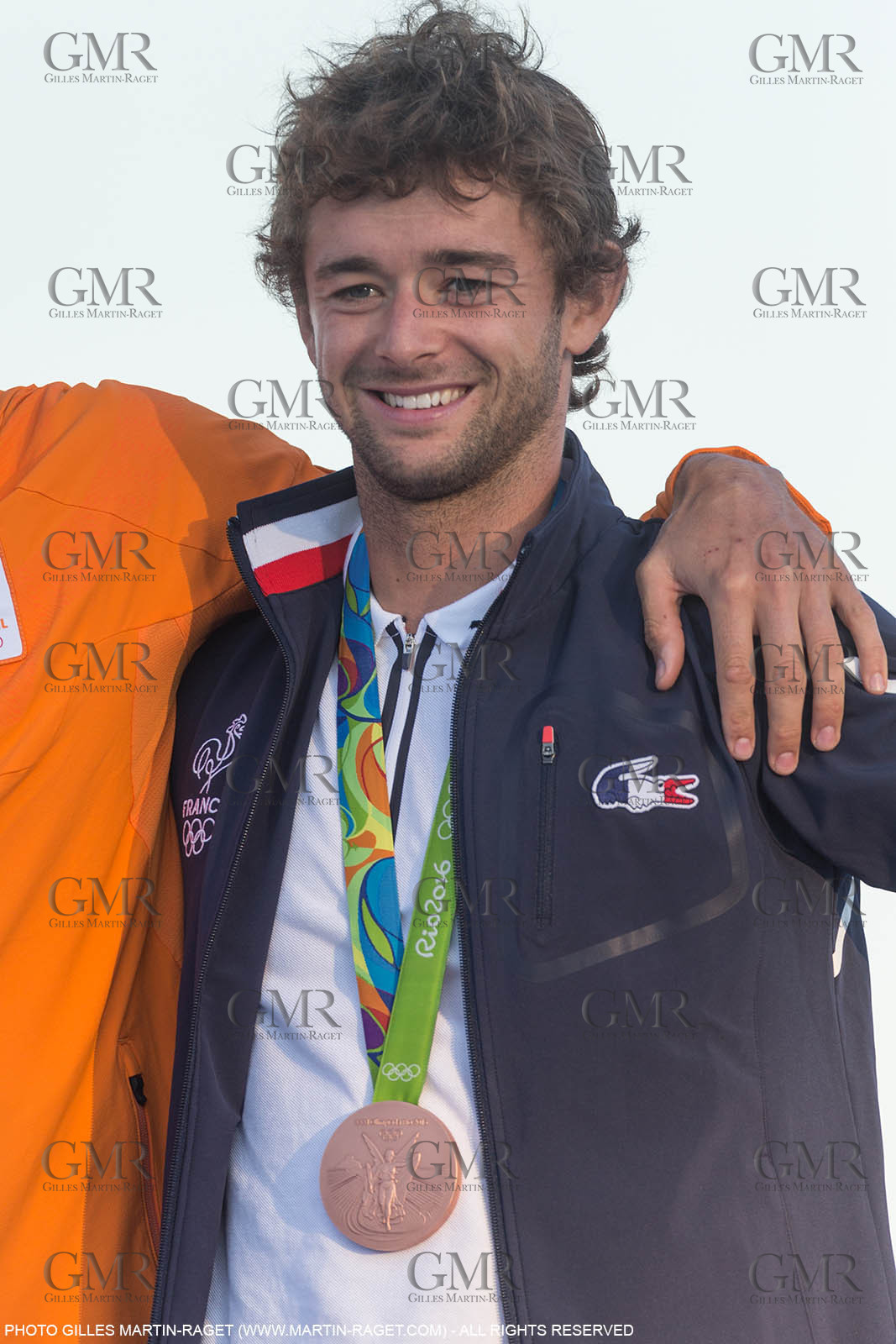 14 08 2016, Rio de Janeiro (BRA), 2016 Olympic Games, Sailing, RSX Men medal ceremony, Pierre Le Coq (FRA) bronze medal