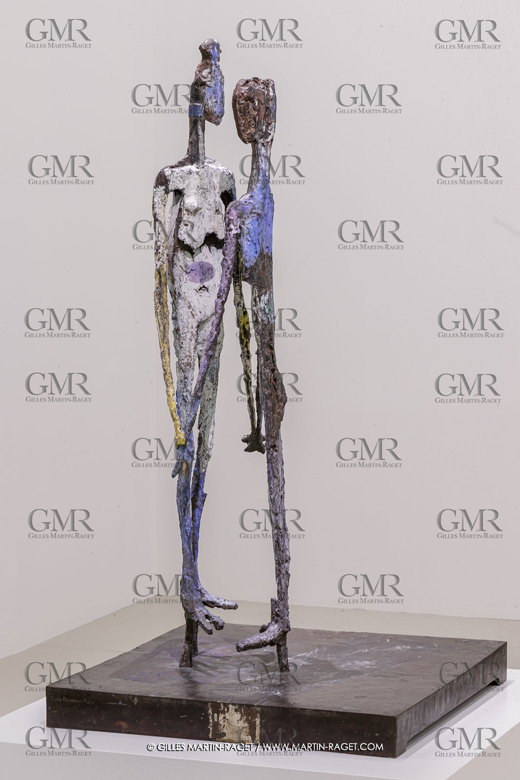 02 05 2023, Paris (FRA), oeuvre de Germaine Richier, Exposition Centre Pompidou 2023, Le Couple peint 1959, Bronze peint, Pièce unique, 139 x 74,5 x 74,5 cm, Don Quixote Foundation