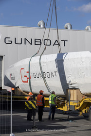 15 02 2022, La Grande Motte (FRA), Gunboat 80  1 hulls delivery