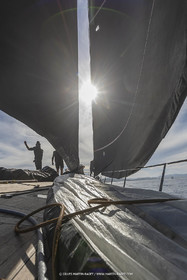 03 10 2022, Saint-Tropez (FRA,83), Voiles de Saint-Tropez 2022,  entraînement des maxis, A bord de Sipirit of Malouen X