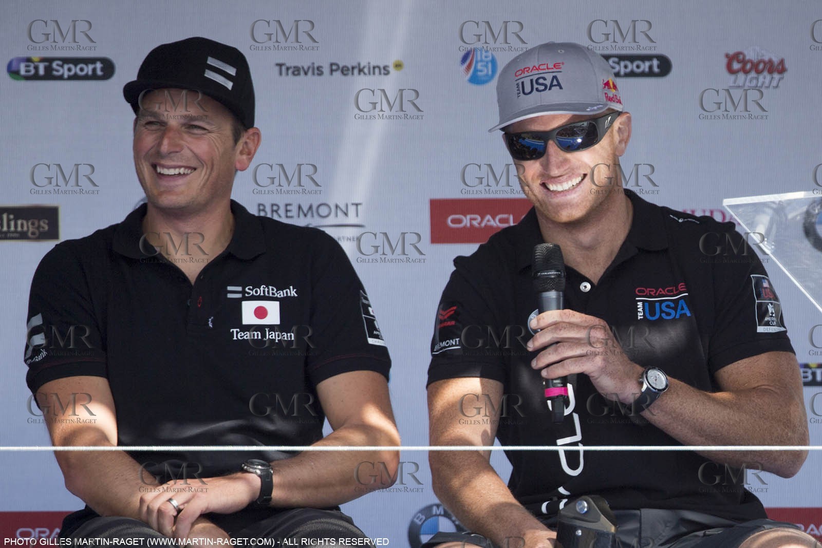 23 07 2015, Portsmouth (GBR), 35th America's Cup, Louis Vuitton America's Cup World Series Portsmouth 2015, Opening Day, Dean Barker, James Spithill