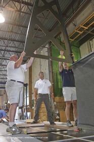 04 08 2009 - Anacortes (USA,WA)-33rd America's Cup - BMW ORACLE Racing - Wing construction at Core Builders