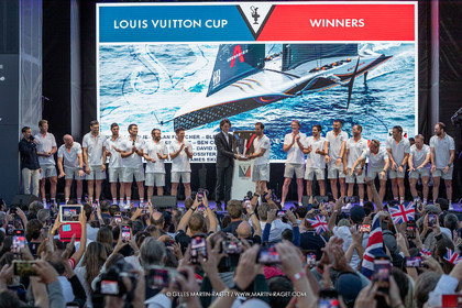 04 10 2024, Barcelona (ESP), 37th America's Cup, Louis Vuitton Cup Final, Race Day 7 , Prizegiving