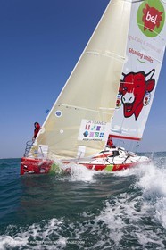 13 03 2010 - La Grande Motte   Port Camargue (FRA) - Groupe Bel - Entraînement Kito de Pavant   Sébastien Audigane en vue de la Transat AG2R 2010