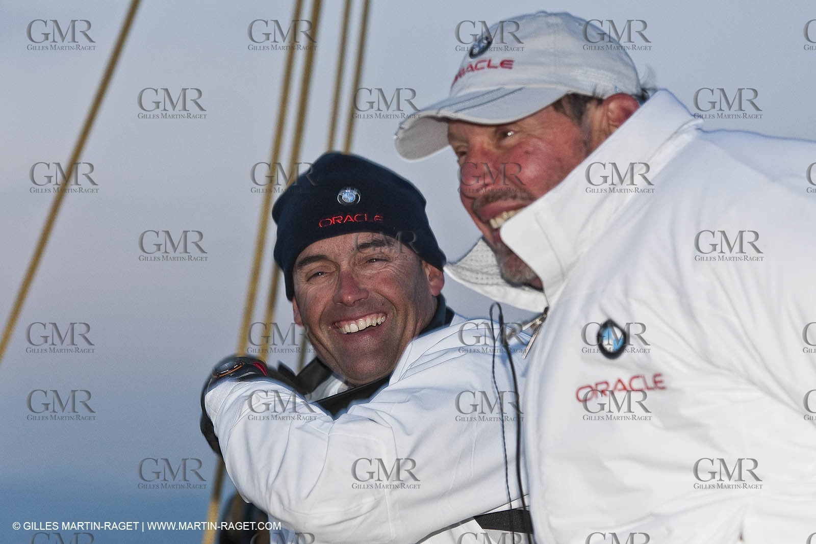 14 02 2010 - Valencia (ESP) - 33rd America's Cup - BMW ORACLE Racing - Race 2 - Russel Coutts - Larry Ellison
