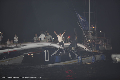 05 11 2006 - Pointe à Pitre Guadelupe (FRA) - Route du Rhum 2006 arrival - overall winner Lionel Lemonchois (Gitana 11)