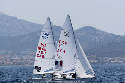 09 07 2023, Marseille (FRA), Paris 2024 Sailing Test Event, Race Day 1, 470
