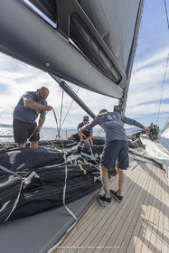03 10 2022, Saint-Tropez (FRA,83), Voiles de Saint-Tropez 2022,  entraînement des maxis, A bord de Sipirit of Malouen X