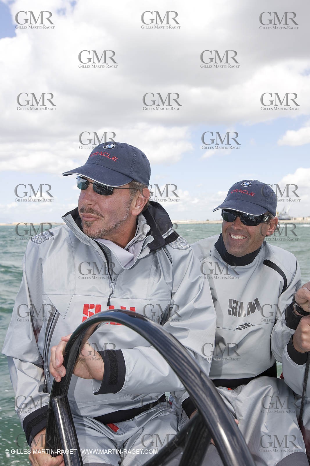 21 04 2008 - Cagliari (ITA)- BMW ORACLE Racing - RC 44 Campionship Tour - RC 44 Cagliari Cup - Training n° 2, Larry Ellison and Russell  Coutts.