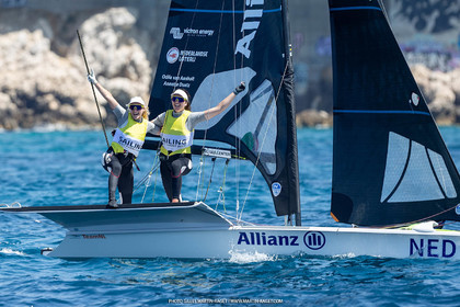 16 07 2023, Marseille, (FRA), Paris 2024 Olympic Games 2024 Sailing Test Event, Day 8, Medal race 49er FX