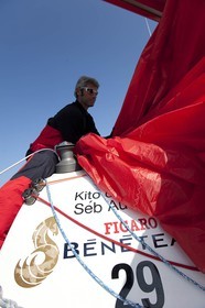 13 03 2010 -  La Grande Motte   Port Camargue (FRA) - Groupe Bel - Kito de Pavant   Sebastien Audigane training for Transat AG2R