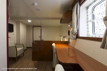 Al Azizi oficial launchat the Mucem museum - H2X boatyard - Oceanographic research ship - Marseille (FRA,13) - 27 05 2014