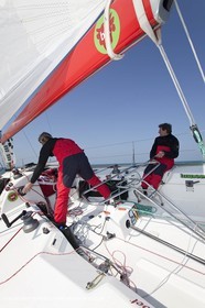 13 03 2010 -  La Grande Motte   Port Camargue (FRA) - Groupe Bel - Kito de Pavant   Sebastien Audigane training for Transat AG2R