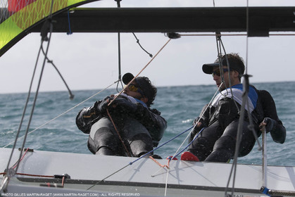 04 03 2016, Marseille (FRA,13), Olympic Sailing, 49er, french representatives Julien D'Ortoli Noë Delpech training