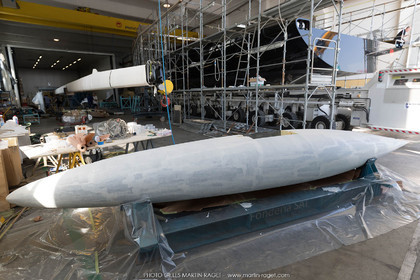 22 07 2017, Savona (ITA), Wally Cento Tango going out of the shed, Photo Gilles Martin-Raget