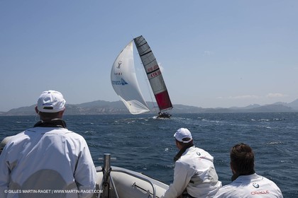 18 05 2010 - La Maddalena (ITA, Sardinia) Louis Vuitton Trophy - BMW ORACLE Racing - Training
