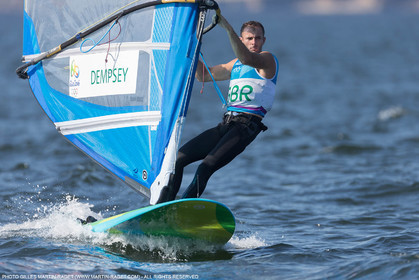 14 08 2016, Rio de Janeiro (BRA), 2016 Olympic Games, Sailing, RSX Men Medal race, Nick Dempsey, silver medalist