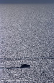 Motor boat running