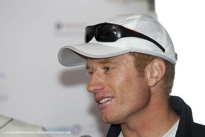 05 08 2010 - Cowes (UK, IOW) - The 1851 Cup -  BMW ORACLE Racing -  - Round The Island Race - James Spithill receives the Trafalgar Cup.