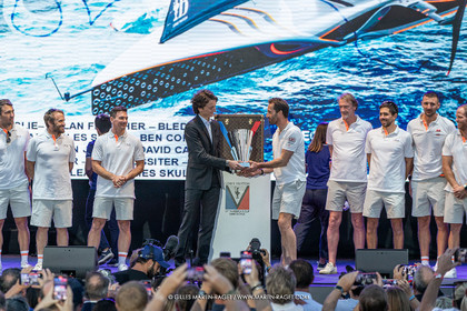 04 10 2024, Barcelona (ESP), 37th America's Cup, Louis Vuitton Cup Final, Race Day 7 , Prizegiving