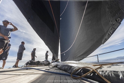 03 10 2022, Saint-Tropez (FRA,83), Voiles de Saint-Tropez 2022,  entraînement des maxis, A bord de Sipirit of Malouen X