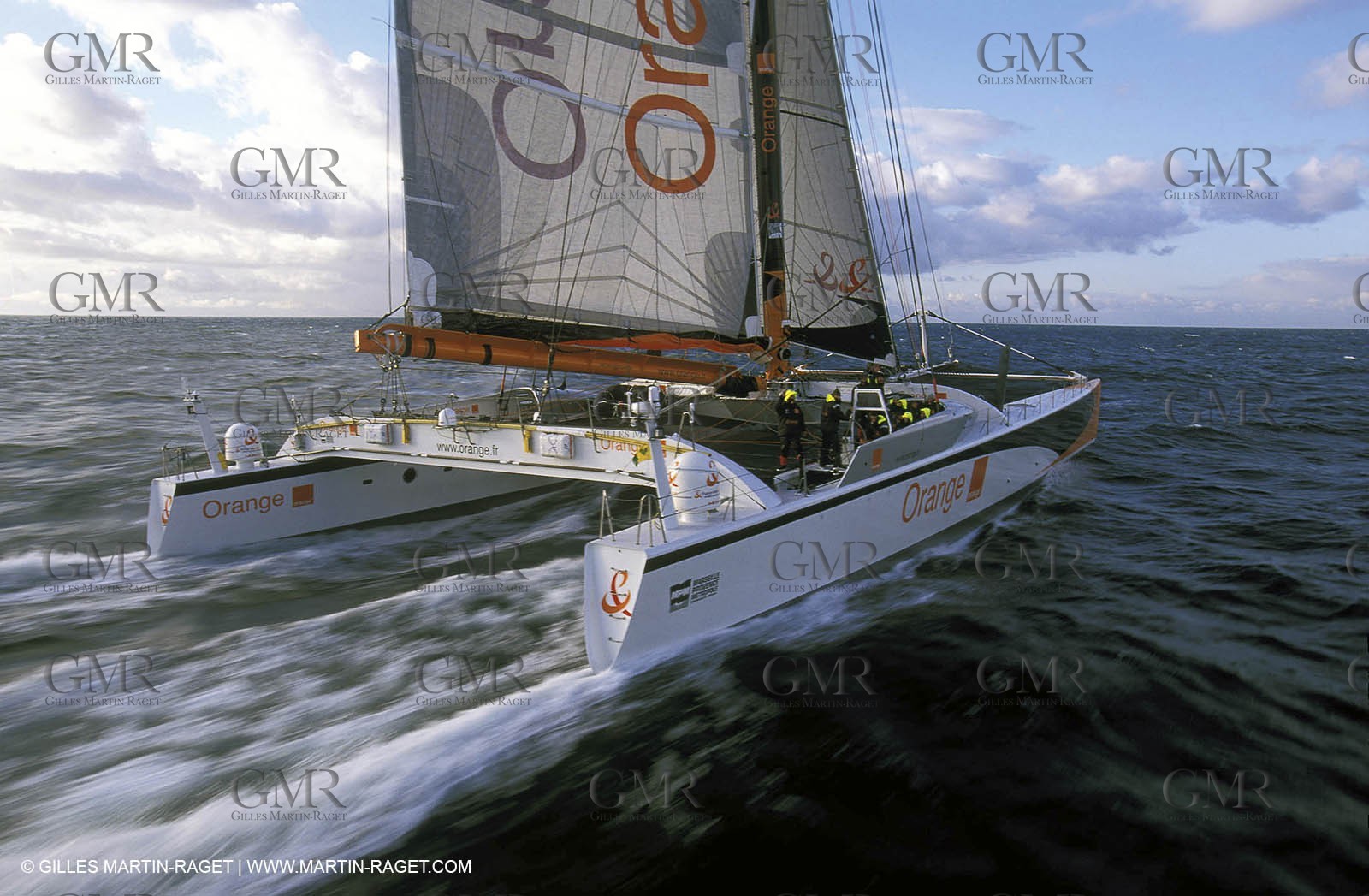 Orange II - 2004 Jules Verne Trophy - Ouessant - 2nd starting line crossing
