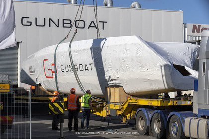 15 02 2022, La Grande Motte (FRA), Gunboat 80  1 hulls delivery