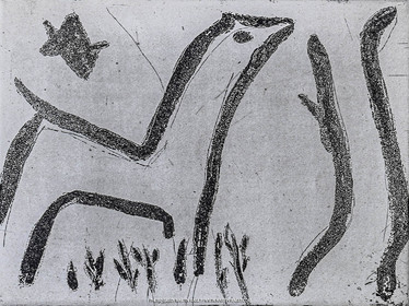 12 07 2020, St Rémy de Provence (FRA, 13) Oeuvre Germaine Richier, gravure