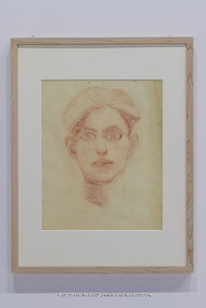02 05 2023, Paris (FRA), oeuvre de Germaine Richier, Exposition Centre Pompidou 2023, Sans titre [Loretto] vers 1934, Sanguine sur calque, 44 x 33 cm, Collection particulière