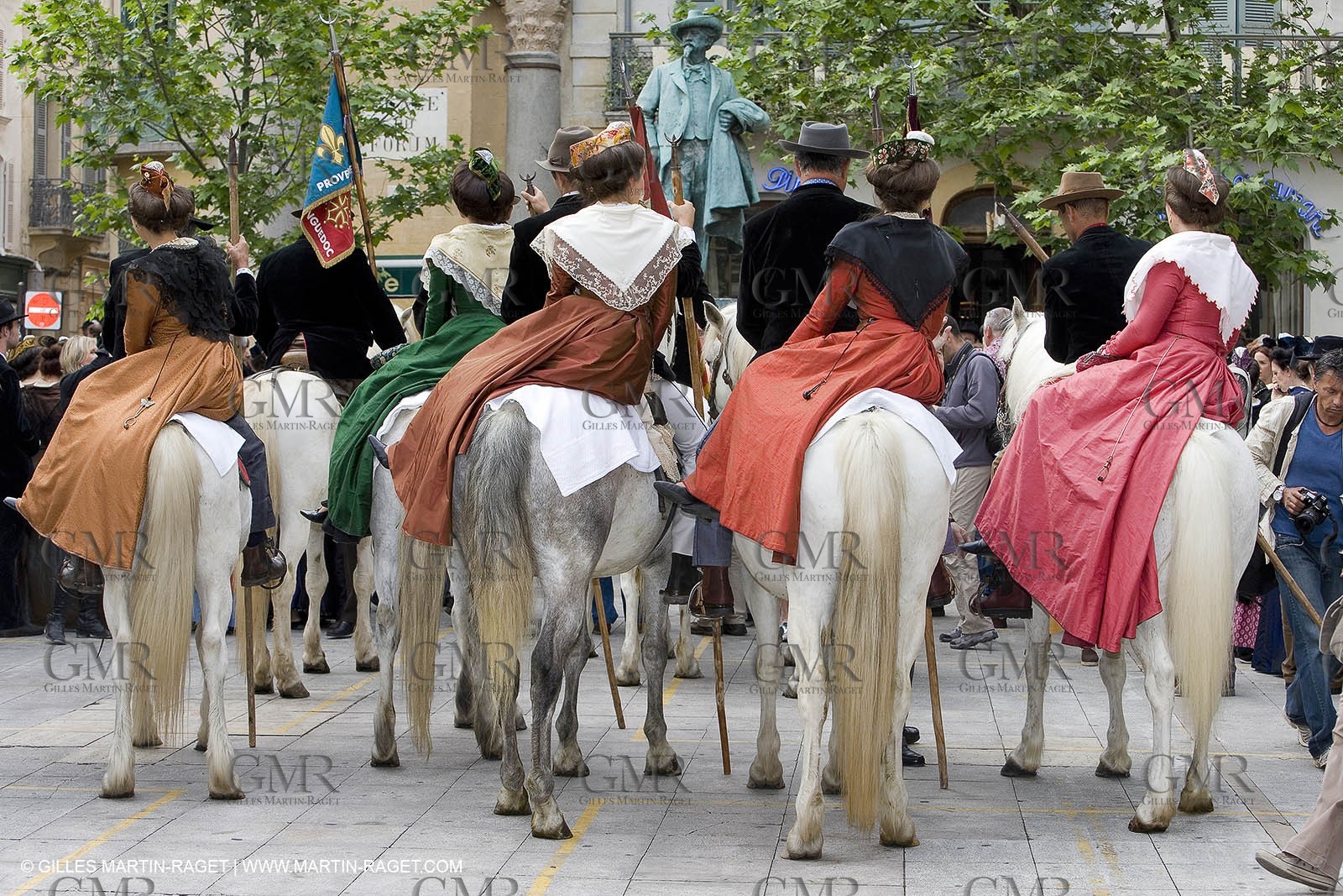Arlésiennes in costume - Gardians (cow-boys) celebration - Arles