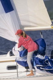 Voile, croisière, personnages, femmes