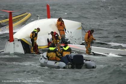 2004 ORMA Multihulls Championship - Fecamp Grand Prix - Gitana X capsize