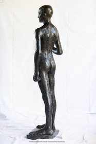 06 03 2016, Saint-Etienne du Grès (FRA,13), Oeuvre de Germaine Richier, Loretto I 1934, Bronze patiné foncé, Numéroté 4 6, fondeur Susse, Paris, 160 x 52 x 35 cm, Collection particulière